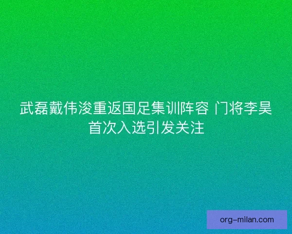 武磊戴伟浚重返国足集训阵容 门将李昊首次入选引发关注